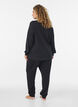 Lang&auml;rmelige Bluse aus Jersey mit Rundhalsausschnitt, Schwarz, Model image number 2