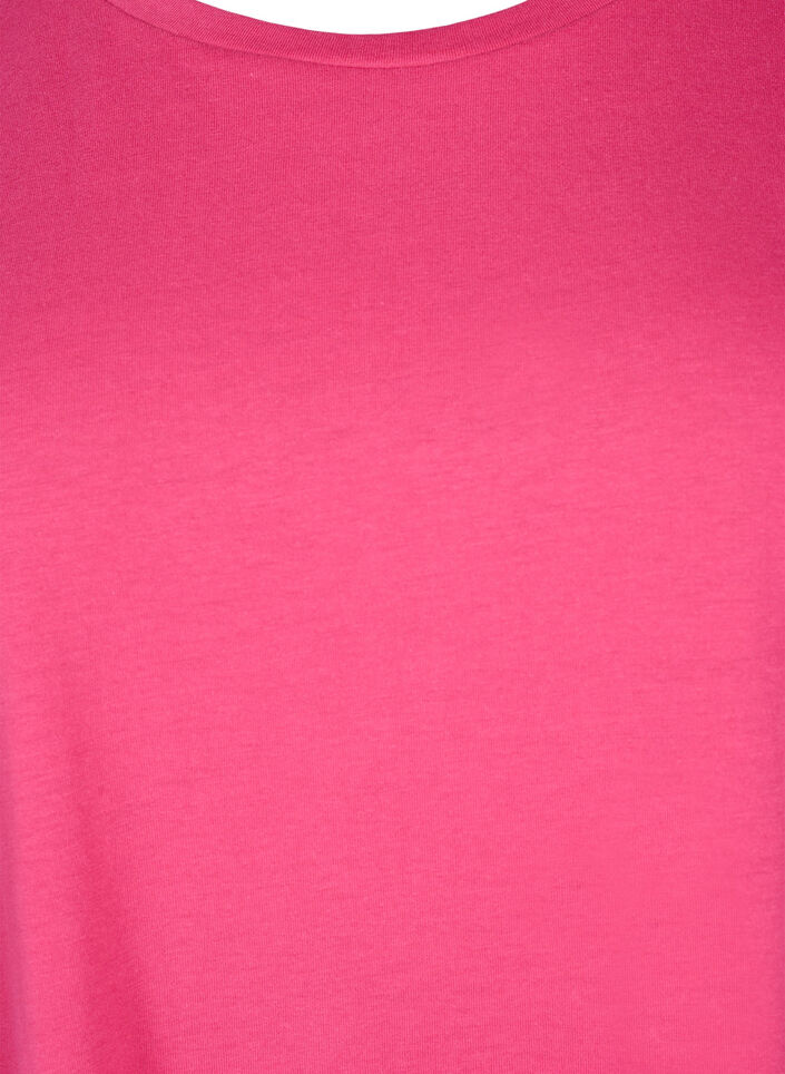 Kurz&auml;rmeliges T-Shirt aus einer Baumwollmischung, Pink, Packshot image number 2