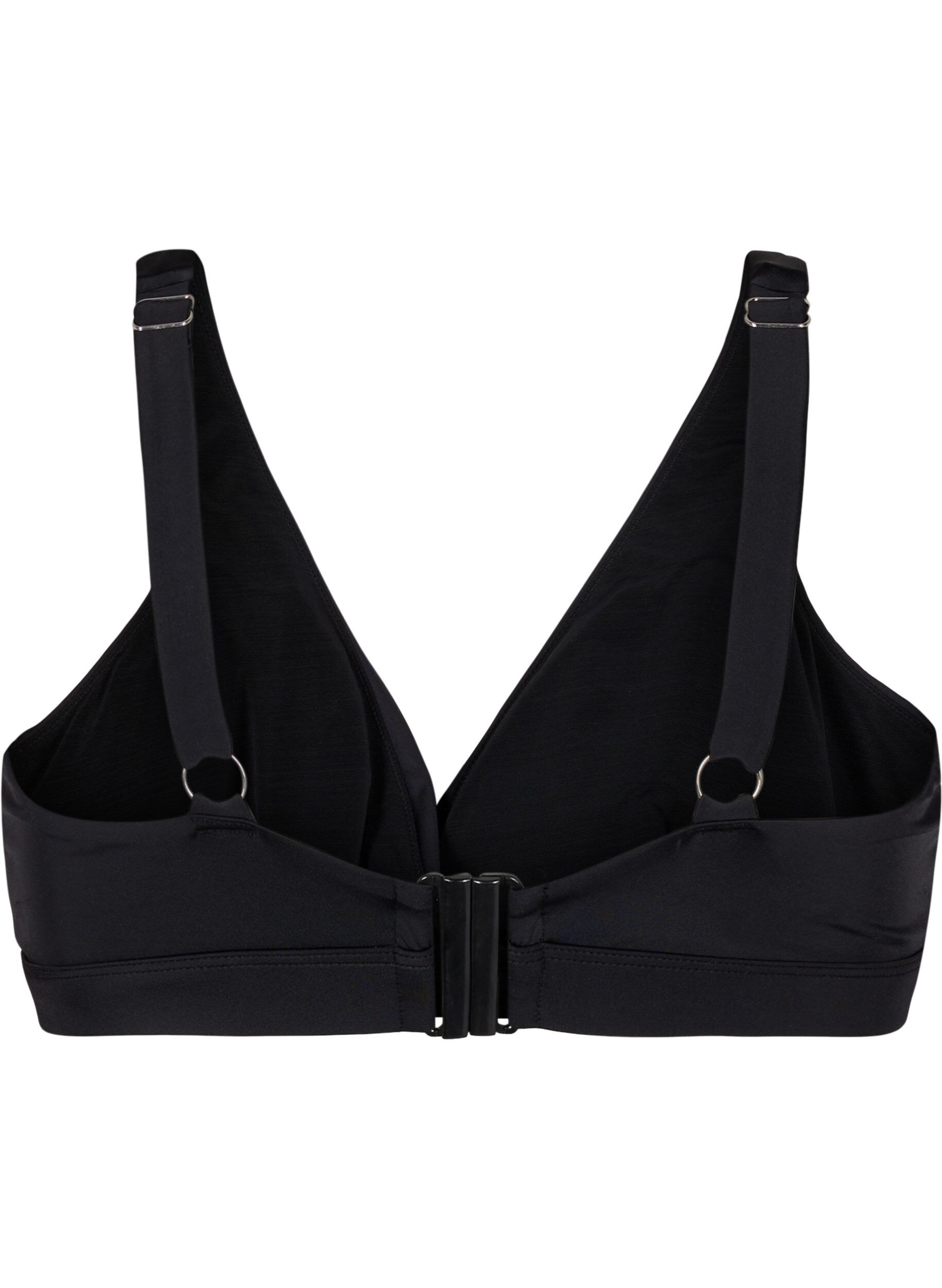 Zizzi Triangel-Bikinioberteil mit Wickeldetail, Schwarz, Packshot image number 1