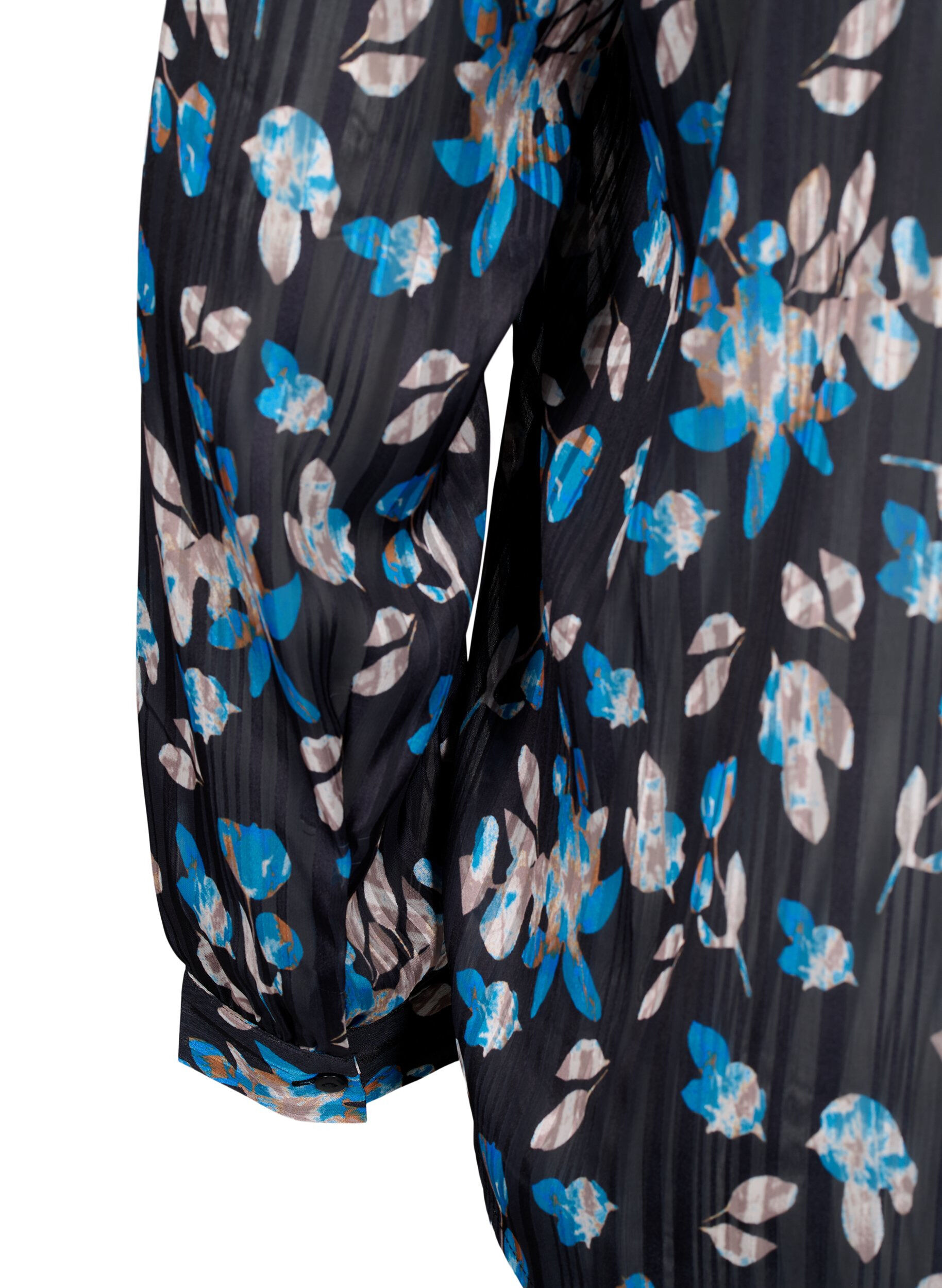 Zizzi Langarmshirt mit Kn&ouml;pfen, Schwarz, Packshot image number 3
