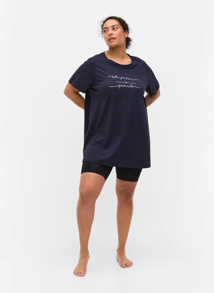 Oversize Nachtshirt aus Bio-Baumwolle, Night Sky Text, Model image number 2