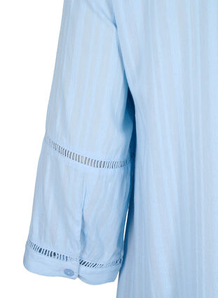 Kleid aus Baumwoll-Viskose-Mix mit 3/4-Ärmeln, Chambray Blue, Packshot image number 3