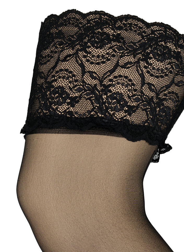 Halterlose Str&uuml;mpfe in 20 Denier, Schwarz, Packshot image number 2