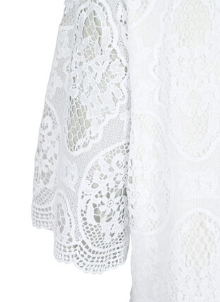 Partykleid aus Spitze mit kurzen Ärmeln, Bright White, Packshot image number 3