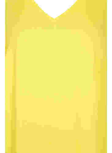 Viskosekleid mit V-Ausschnitt, Blazing Yellow, Packshot image number 2