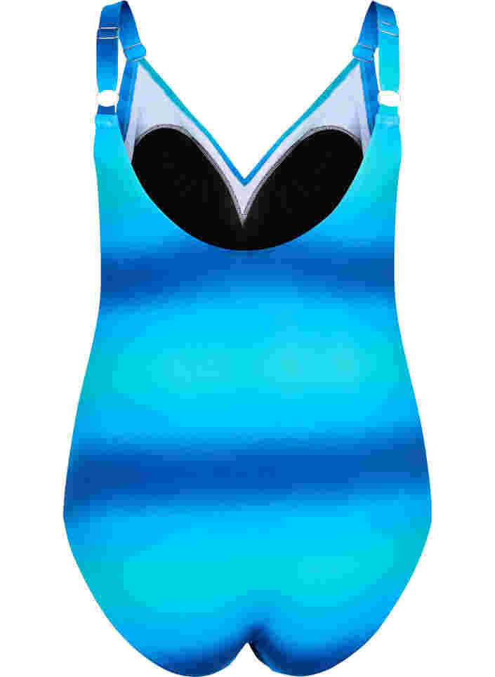 Bedruckter Badeanzug mit weicher Wattierung, Blue Green, Packshot image number 1