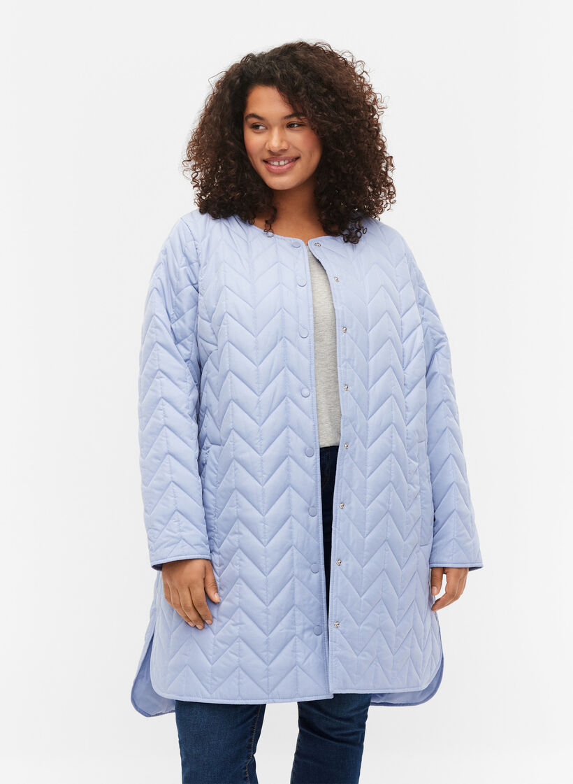 Steppjacke mit Knöpfen, Eventide, Model image number 0