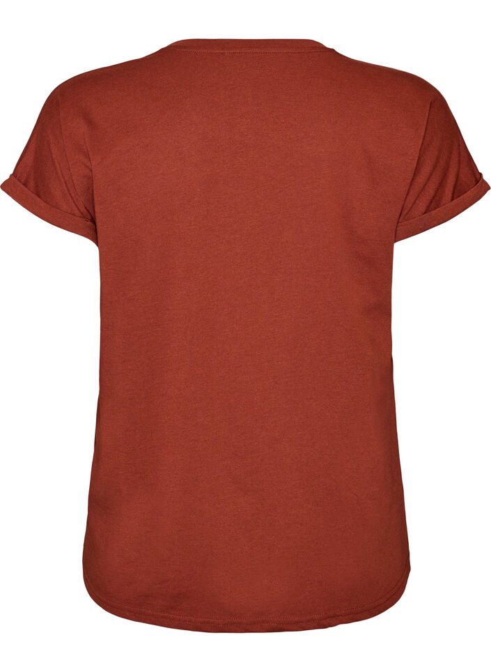 Kurz&auml;rmeliges T-Shirt aus einer Baumwollmischung, Rot, Packshot image number 1