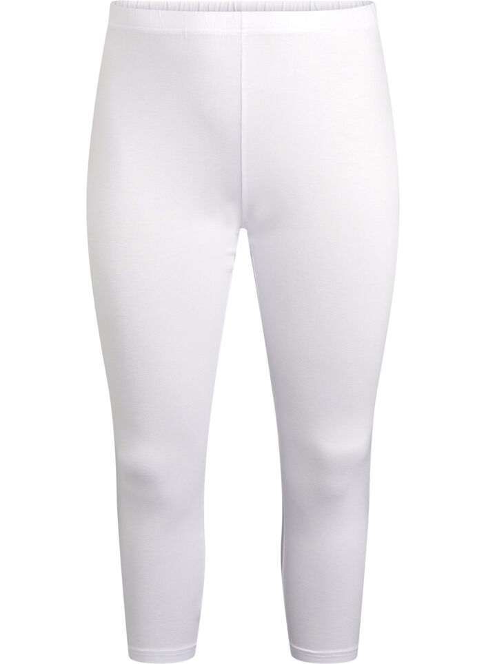Basic 3/4-Leggings aus Viskose, Wei&szlig;, Packshot image number 0