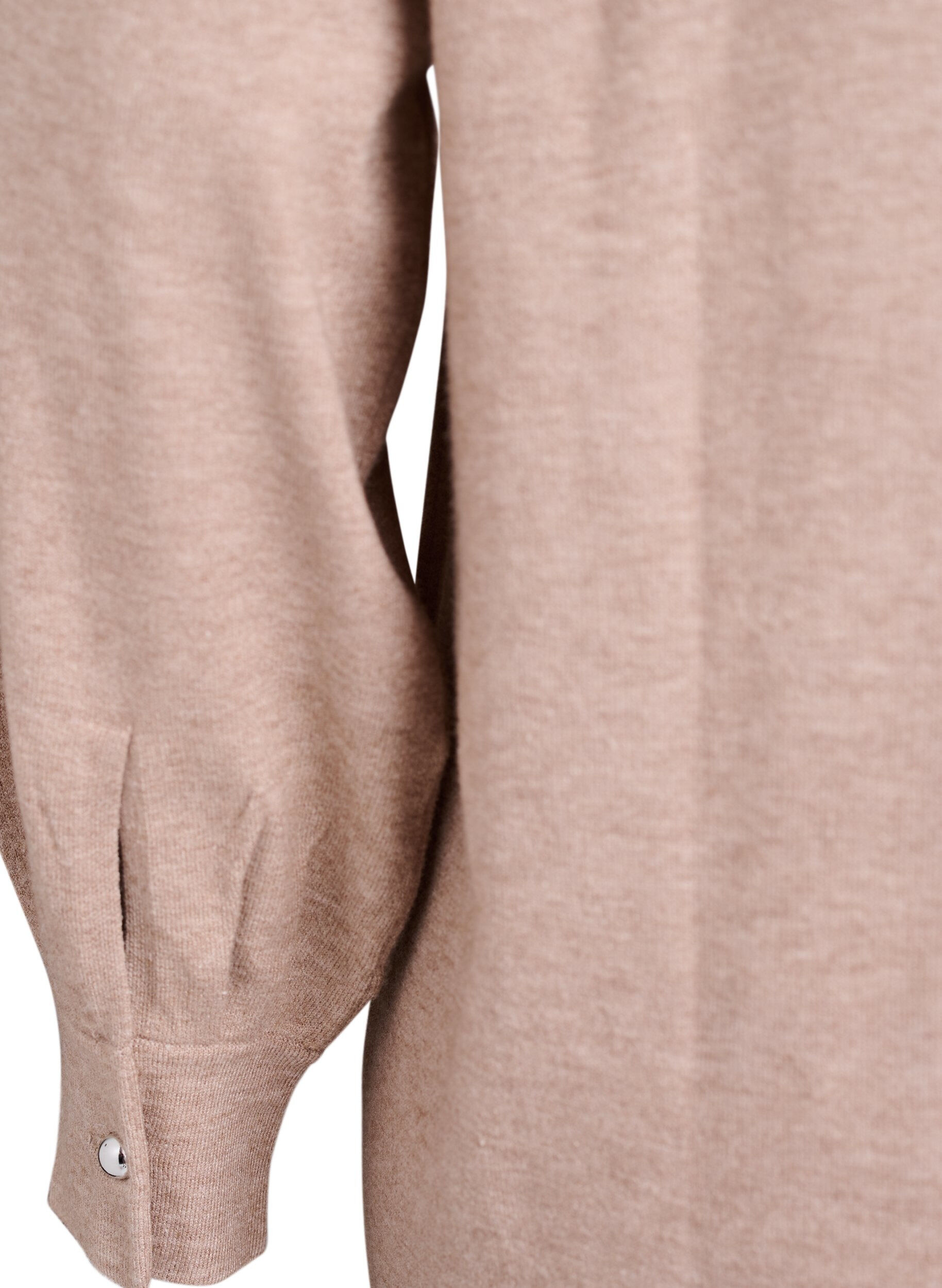 Zizzi Kurzes Strickkleid mit Raglan&auml;rmeln, Beige, Packshot image number 3