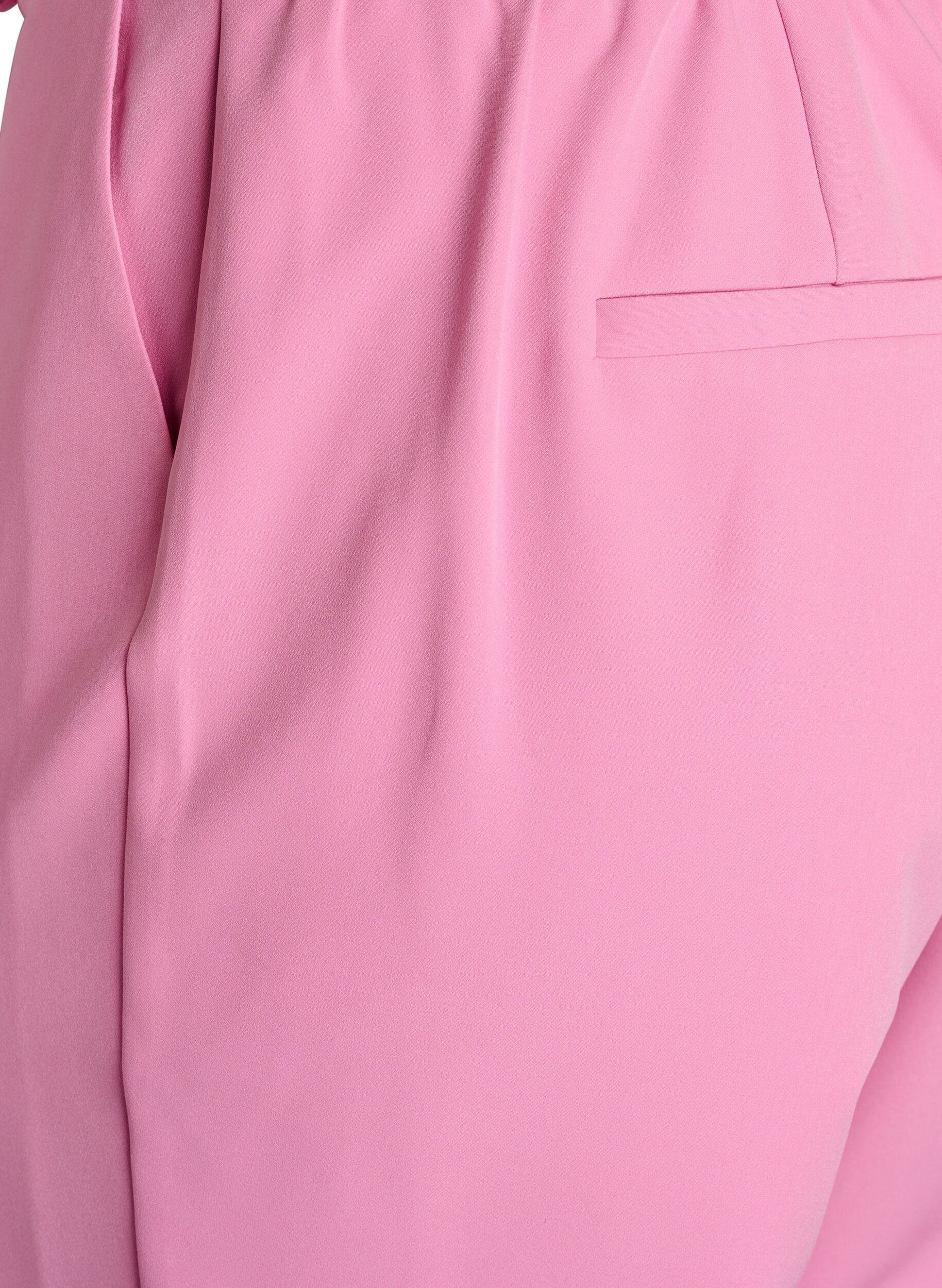 Zizzi Hose mit Taschen und geraden Beinen, Pink, Packshot image number 3