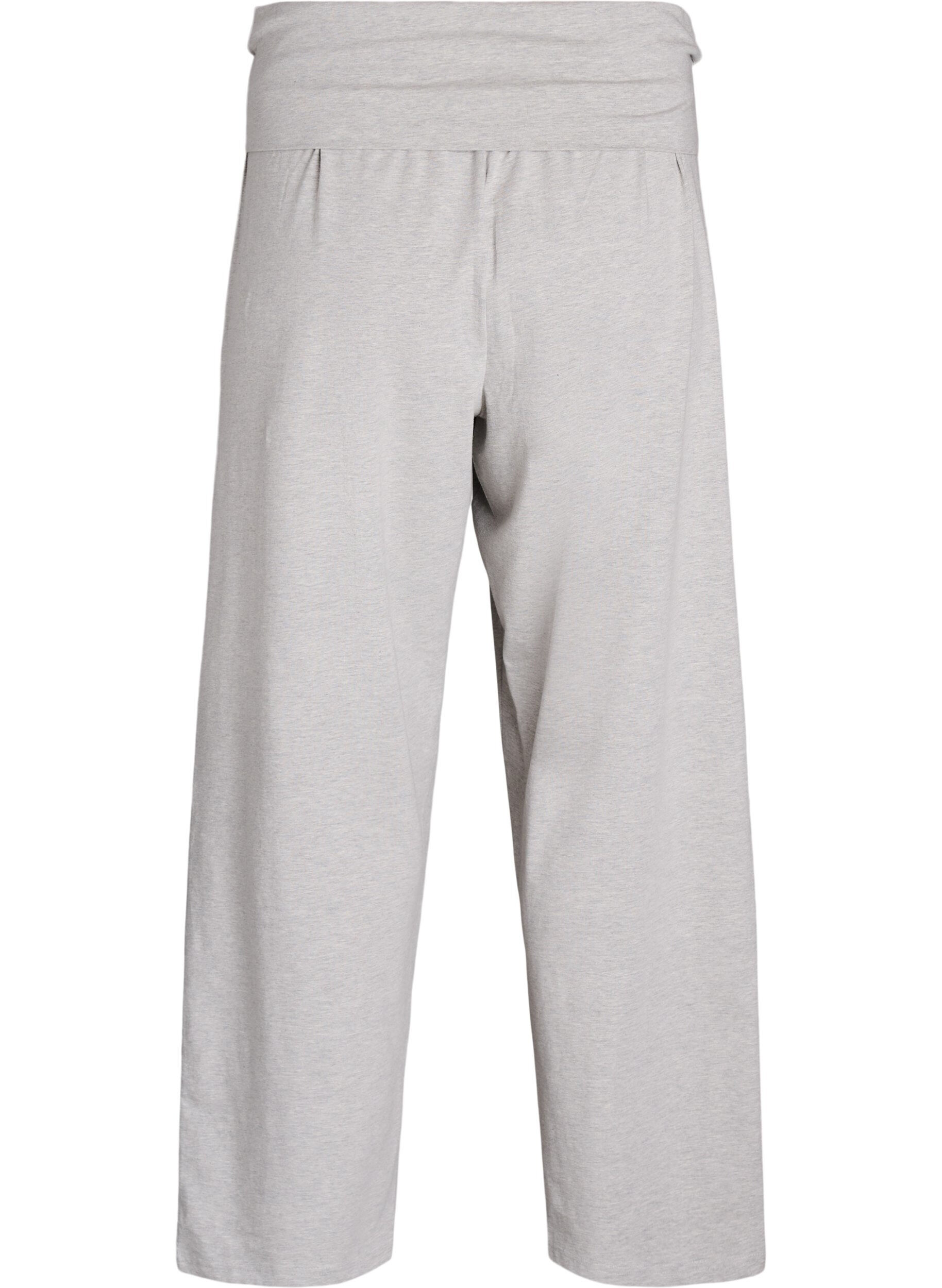 Zizzi Locker geschnittene Loungehose mit breitem Bund, Grau, Packshot image number 1