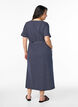 Gestreiftes Midikleid aus Baumwolle mit kurzen Ärmeln, Blau, Model image number 1