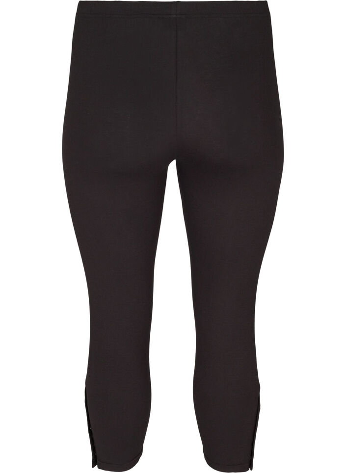 3/4 Leggings mit Kn&ouml;pfen, Schwarz, Packshot image number 1