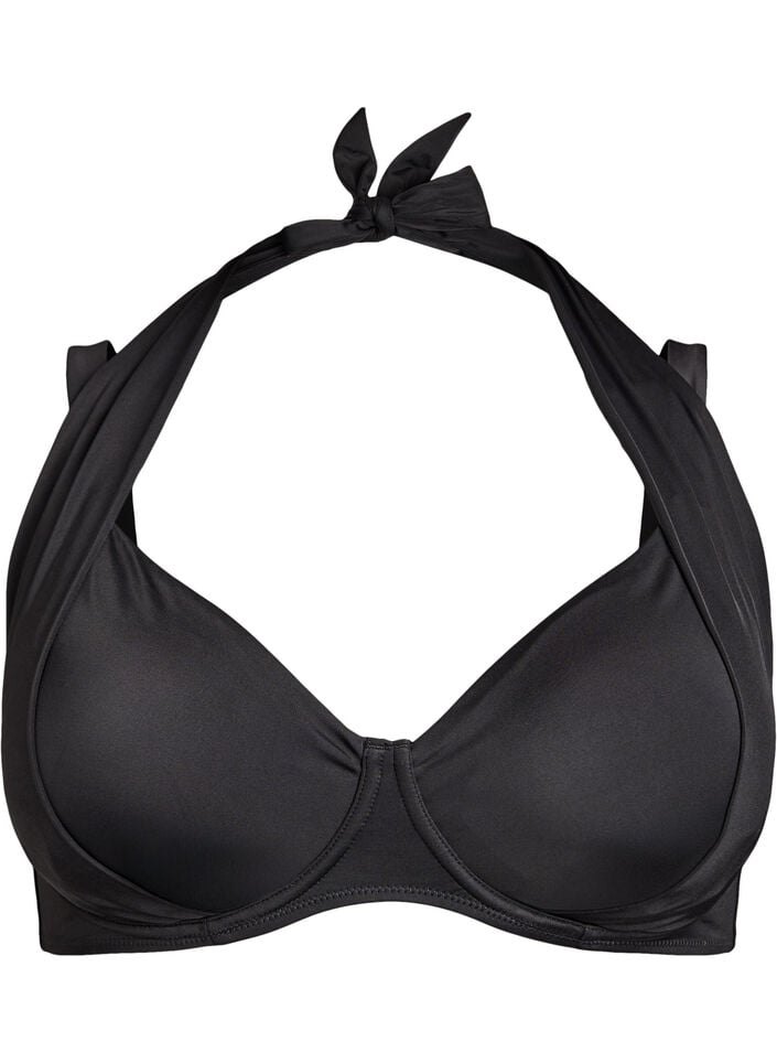 Bikini Top mit B&uuml;gel und Neckholder, Schwarz, Packshot image number 0