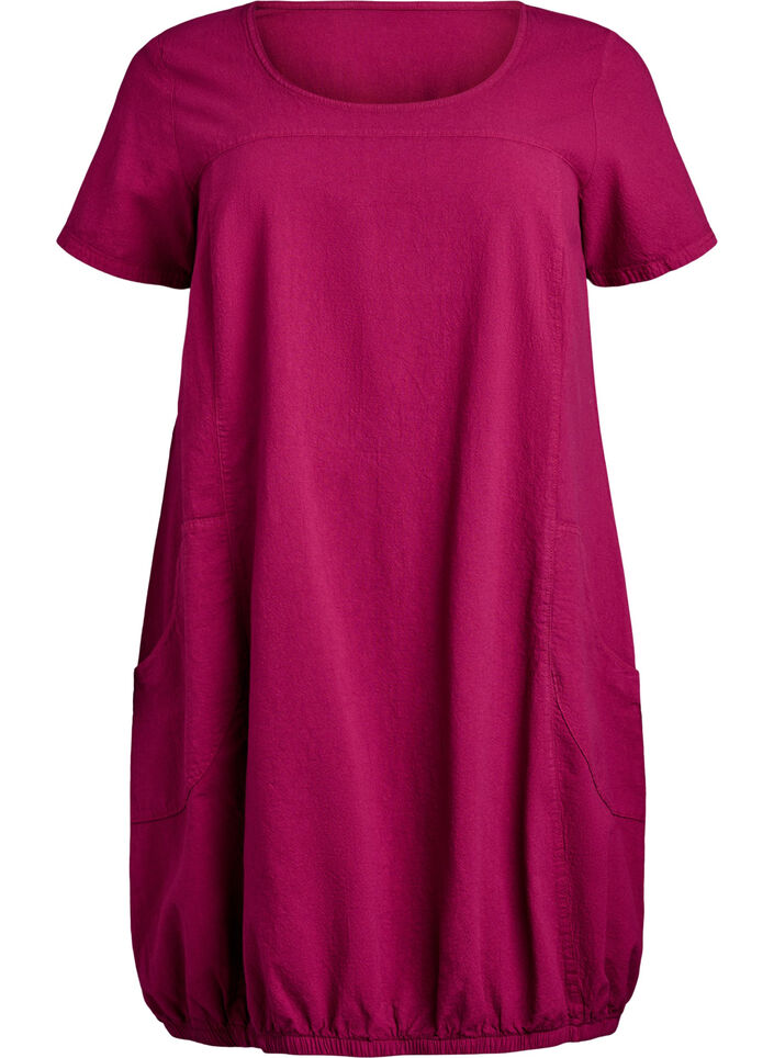 Baumwollkleid mit kurzen &Auml;rmeln, Rot, Packshot image number 0