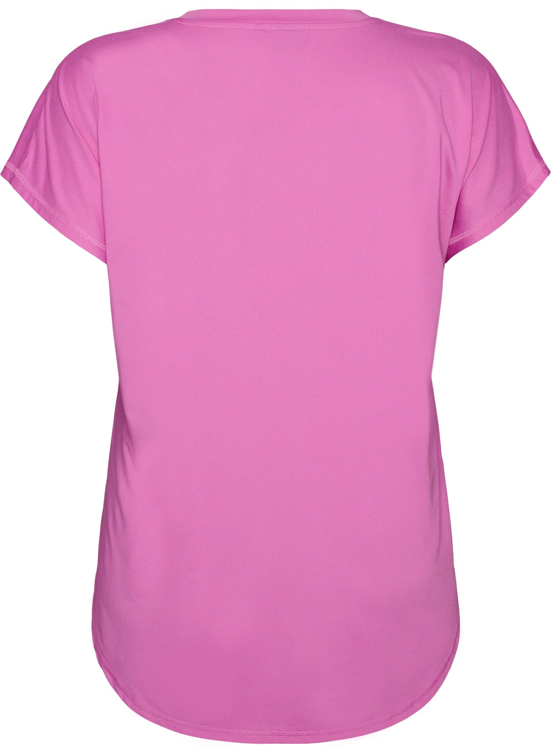 ZizziKurzarm Trainingsshirt mit V-Ausschnitt, Lila, Packshot image number 1