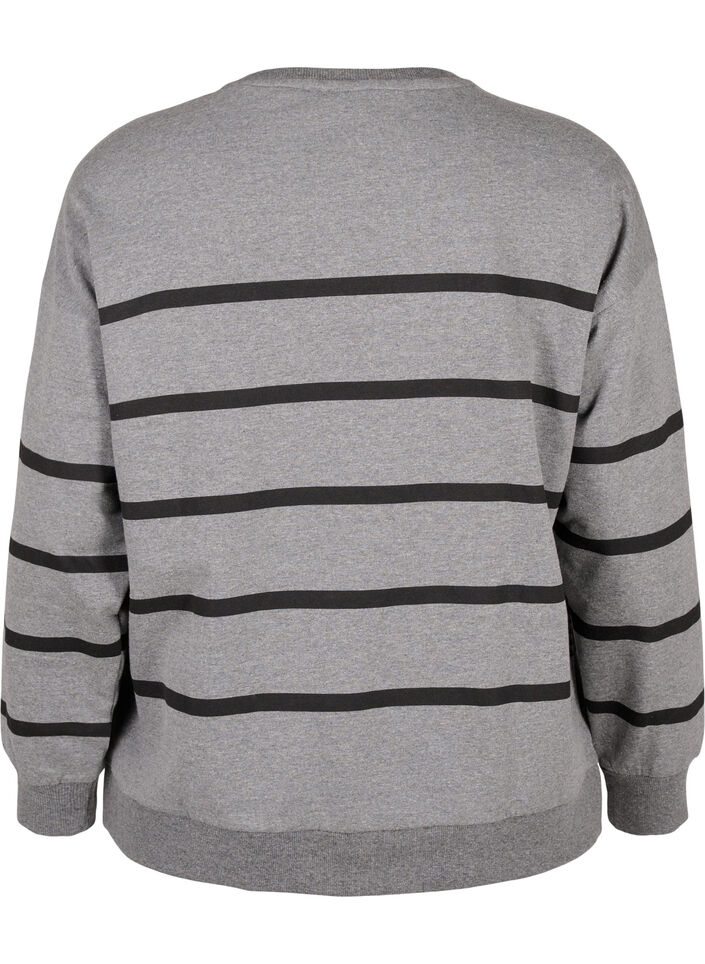 Sweatshirt mit Streifen, MGM w. Black Stripe, Packshot image number 1