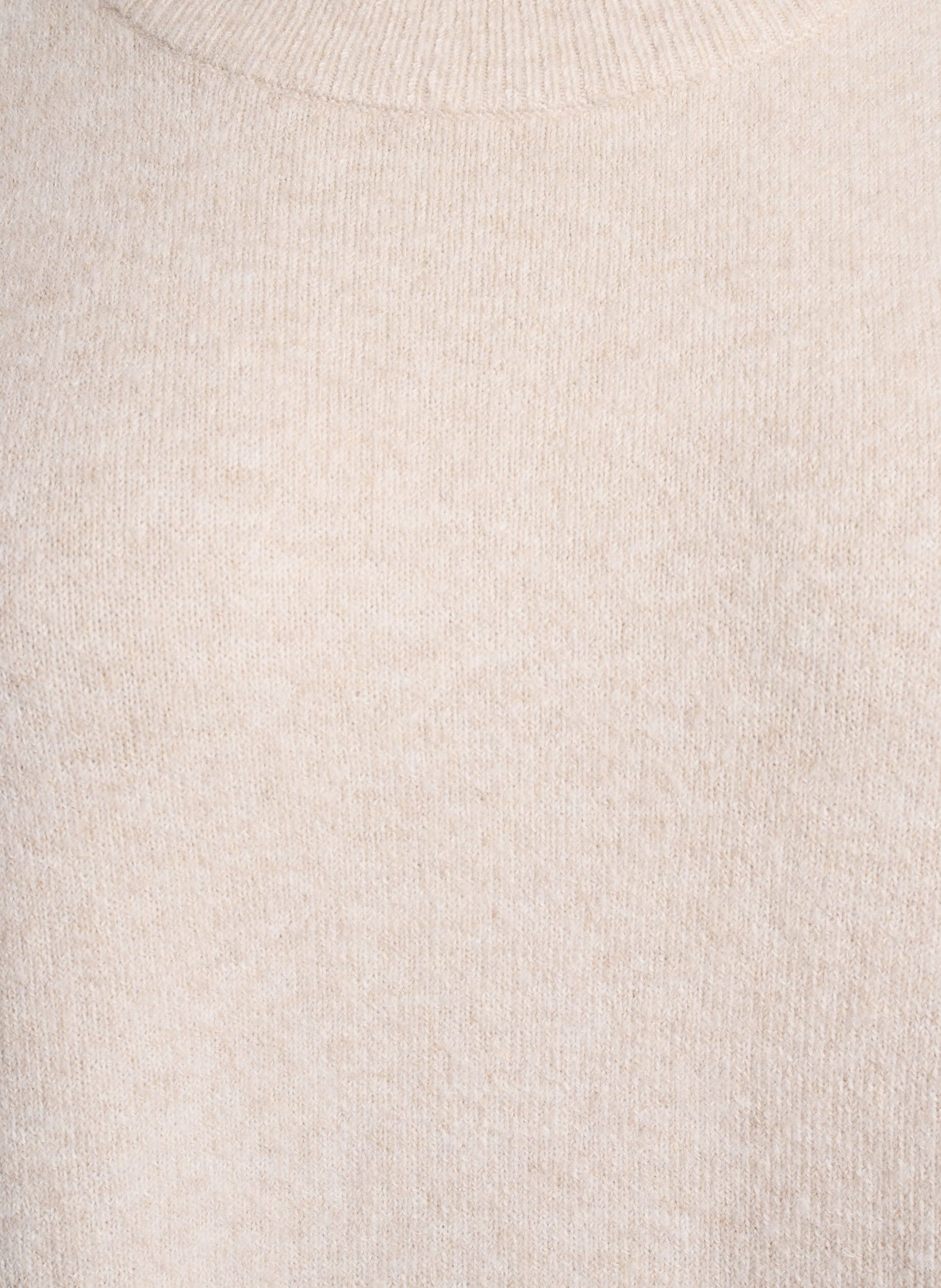 Zizzi Strickkleid mit 3/4-&Auml;rmeln und Rundhalsausschnitt, P. Stone White Mel., Packshot image number 2