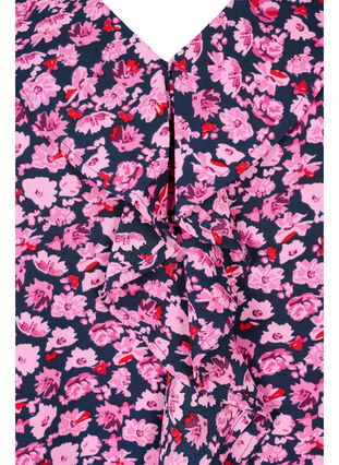 Bedruckte Bluse mit Rüschen , Navy Purple AOP, Packshot image number 2