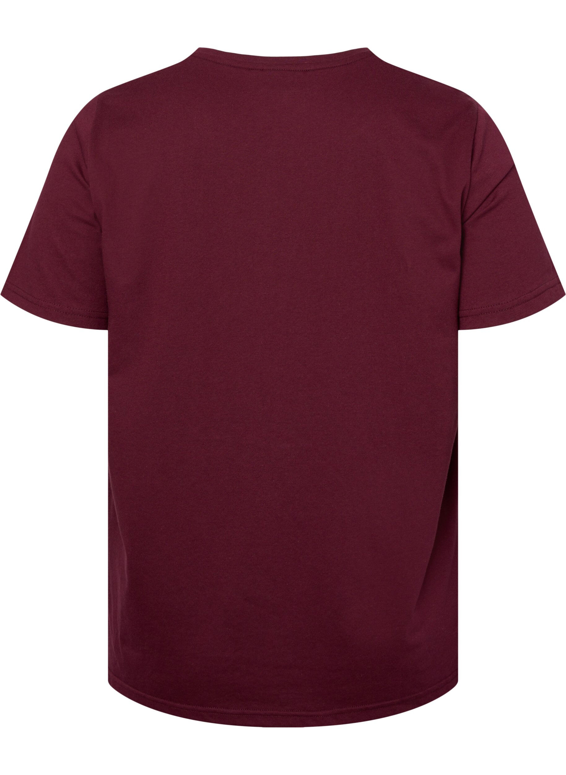 Zizzi FLASH - 2er-Pack T-Shirt mit Motiv, Black/Port Royale , Packshot image number 4