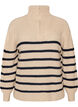 Strickpullover mit hohem Kragen und Rei&szlig;verschluss, Vanille, Packshot image number 0