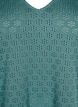 Bluse mit V-Ausschnitt und Lochmuster, Sea Pine, Packshot image number 2