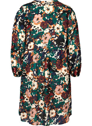 Viskosekleid mit Blumenmuster und justierbarer Taille, Multi Flower AOP, Packshot image number 1