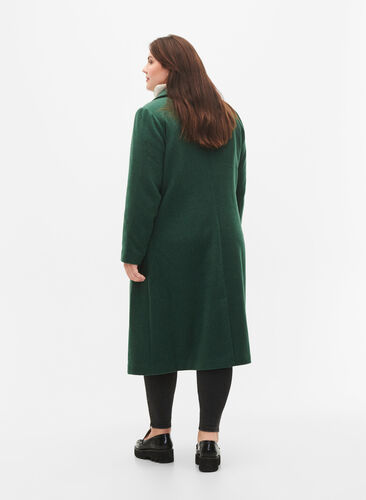 Mantel mit Knöpfen und Taschen, Trekking Green Mel, Model image number 1