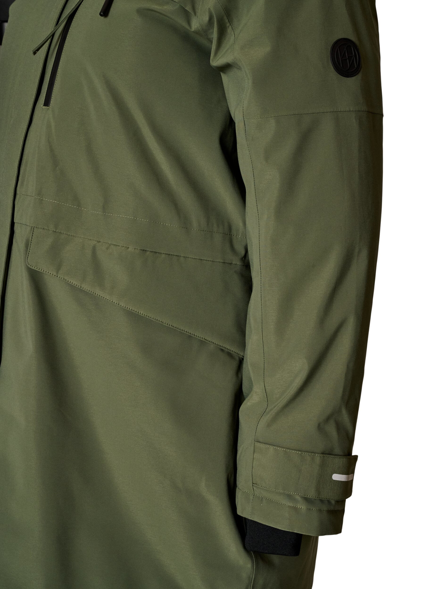 ZizziWasserabweisender Parka mit Kapuze und funktionalen Details, Gr&uuml;n, Packshot image number 3