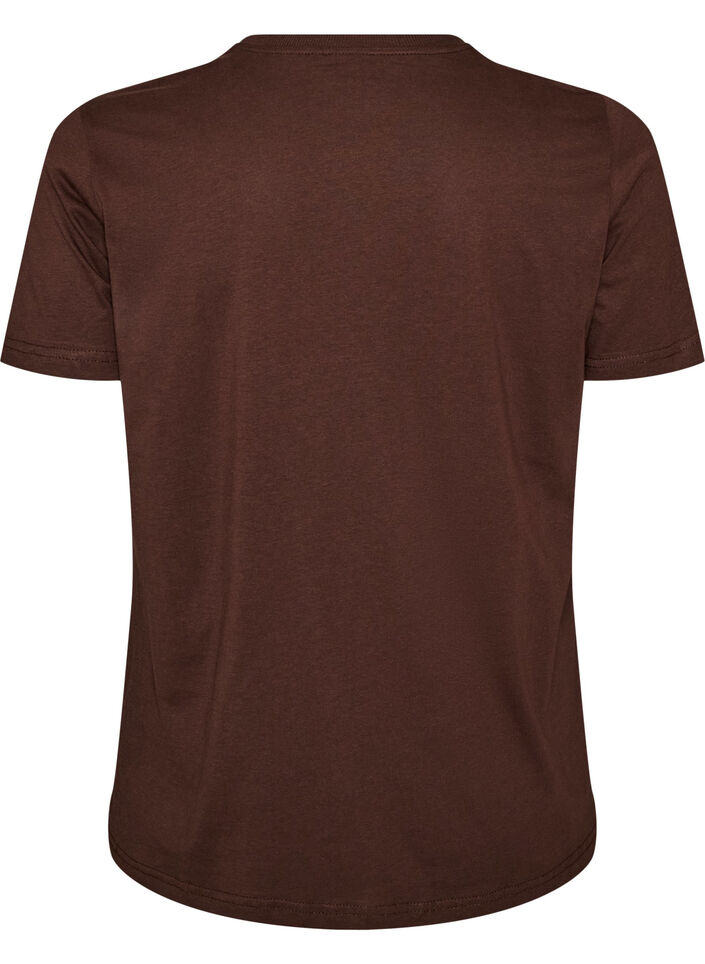 T-Shirt aus Baumwolle mit Frontprint, Braun, Packshot image number 1
