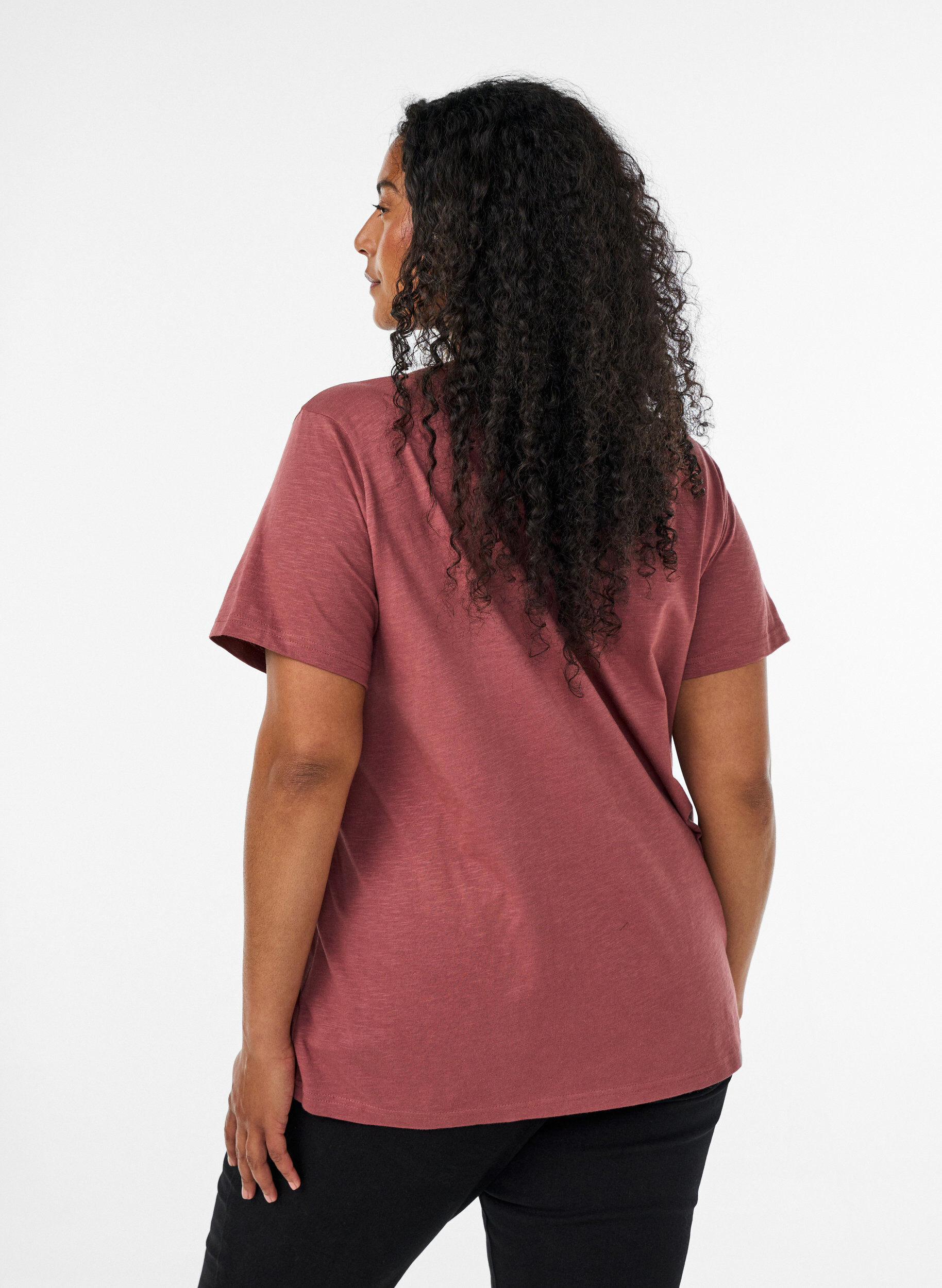 ZizziT-Shirt mit Knopfleiste, Braun, Model image number 2