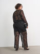 Bluse aus Mesh mit Blumen und Pailletten, Schwarz, Model image number 2