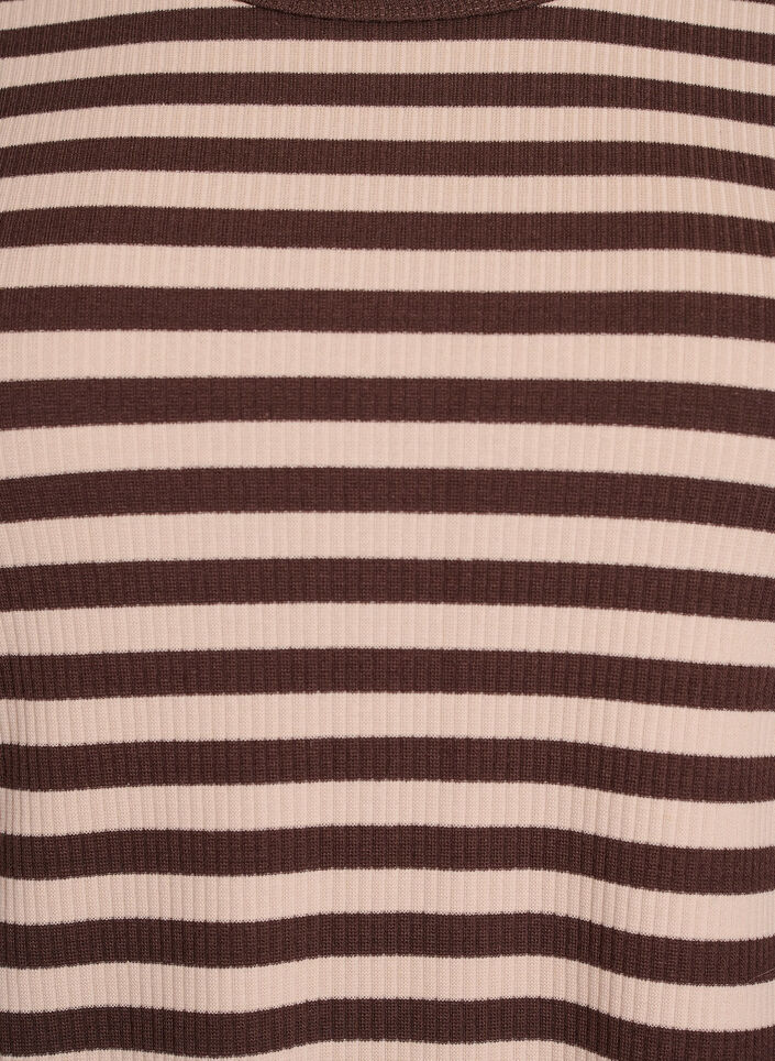 Gestreifte Bluse mit langen &Auml;rmeln, Braun, Packshot image number 2