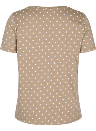 Gepunktetes T-Shirt aus Baumwolle, Desert Taupe W. Dot, Packshot image number 1