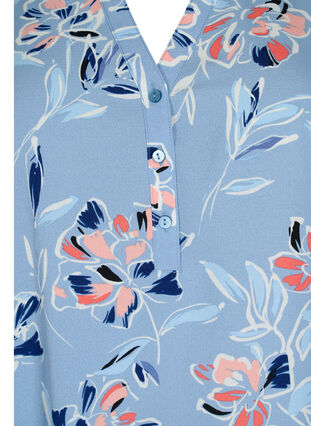 Gepunktete Bluse mit 3/4-Ärmeln , Outline Flower, Packshot image number 2