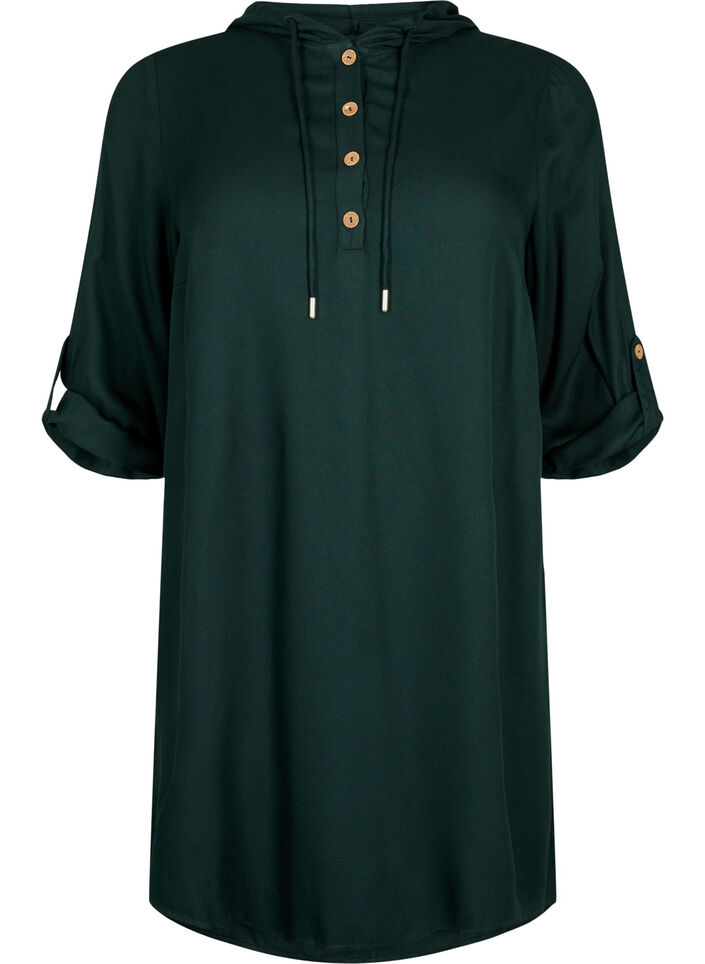 Viskose-Tunika mit Kapuze, Scarab, Packshot image number 0