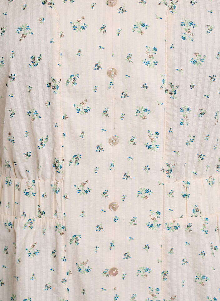 Midikleid mit kurzen Ärmeln und vorderem Schlitz, Weiß, Packshot image number 2