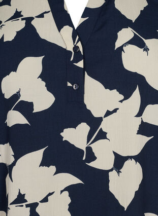 FLASH – Langärmlige Bluse mit Druck, Blue White Flower, Packshot image number 2