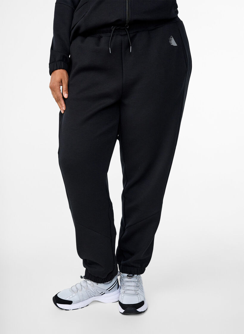 Sweatpants mit Strukturdetails, Black, Model image number 0