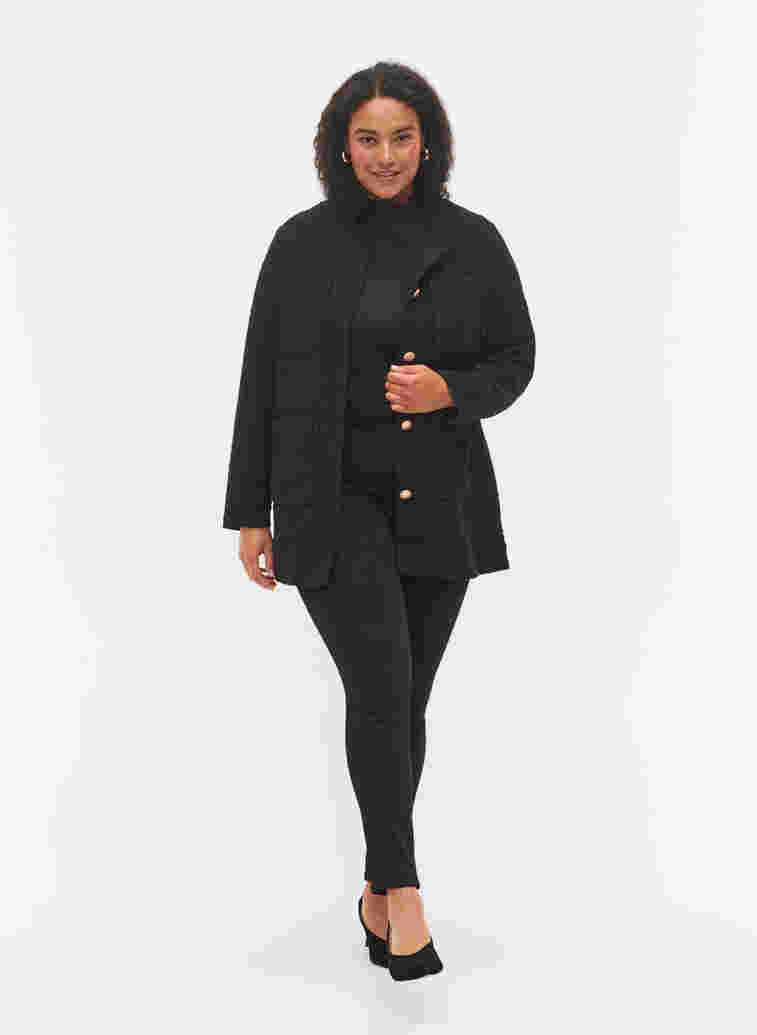 Boucle Jacke mit Taschen, Black, Model image number 3