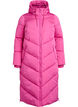 Langer Puffermantel mit Kapuze und Taschen, Rot, Packshot image number 0