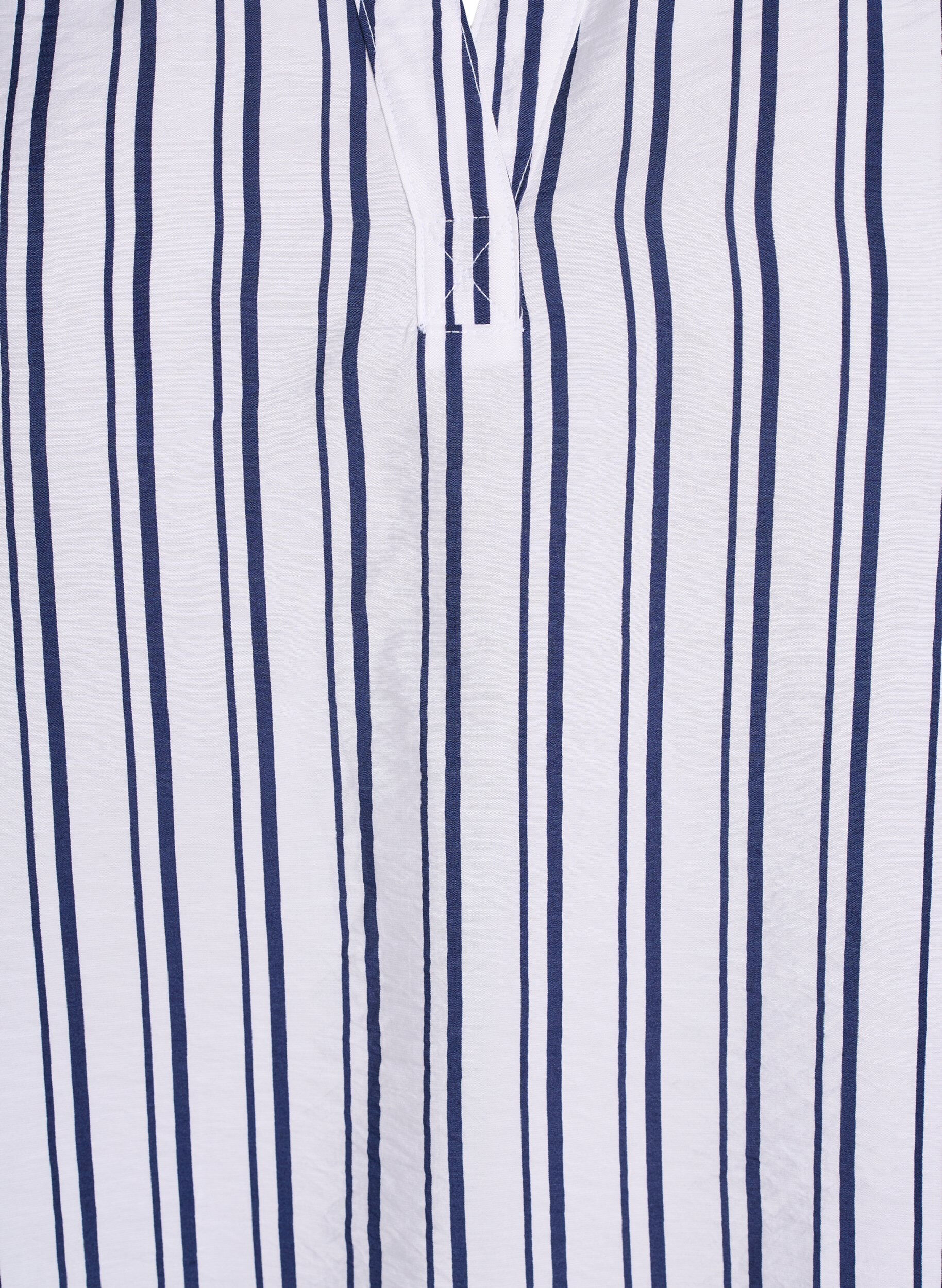 Zizzi FLASH - Gestreiftes Bluse mit V-Ausschnitt, Wei&szlig;, Packshot image number 2