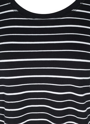 Kurzarm Kleid aus Baumwolle mit Taschen, Black w. stripe, Packshot image number 2