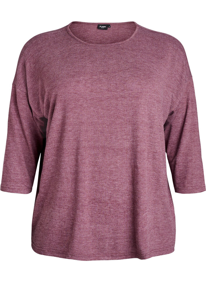 Bluse aus Jersey mit 3/4-&Auml;rmeln, Rot, Packshot image number 0