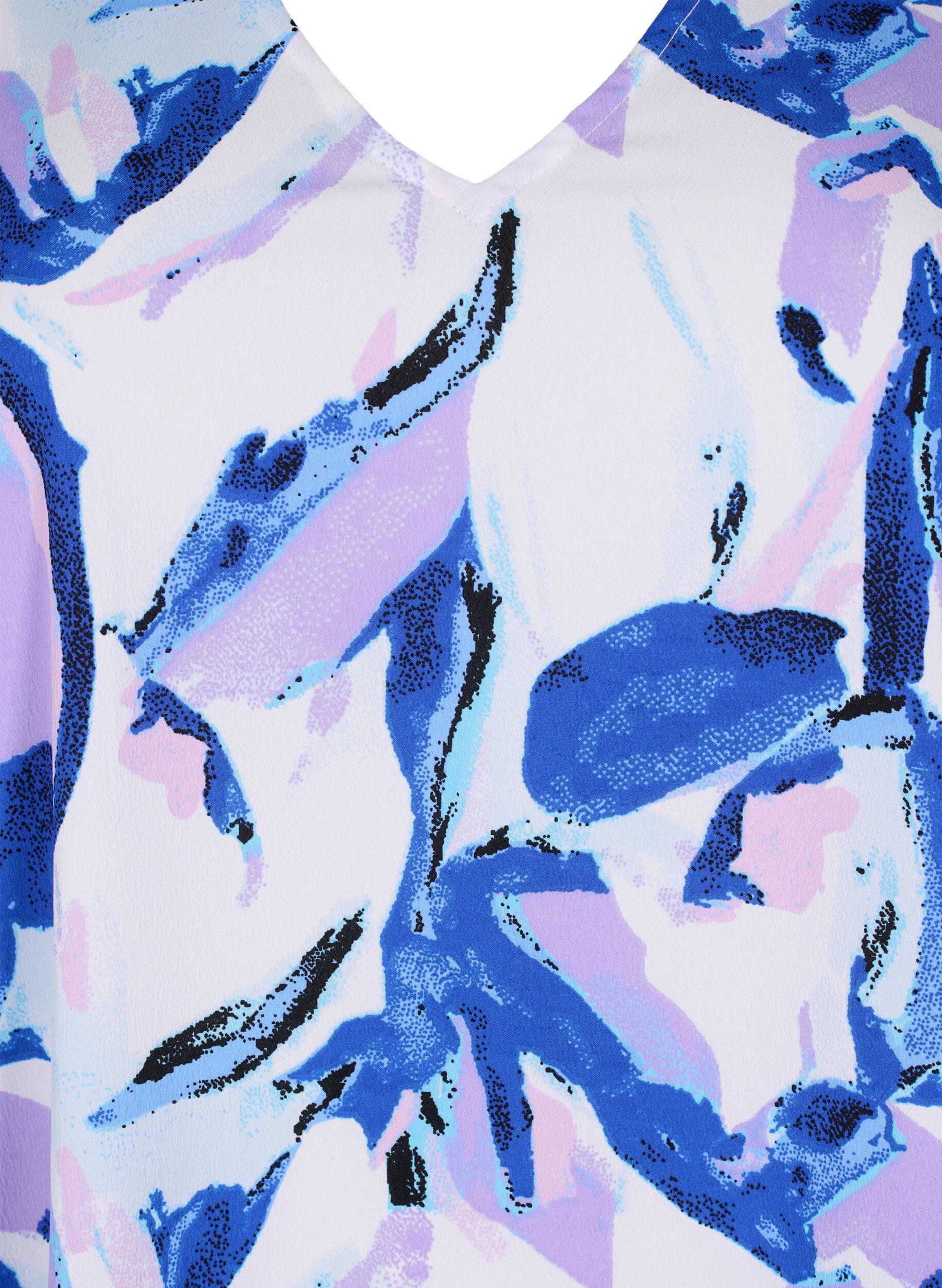 Zizzi FLASH &ndash; Kleid mit V-Ausschnitt und Aufdruck, Snow White Flower, Packshot image number 2