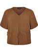 Bluse mit Struktur und Taillenbindung, Braun, Packshot image number 0