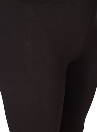Basic 3/4-Leggings mit Faltendetails, Black, Packshot image number 2