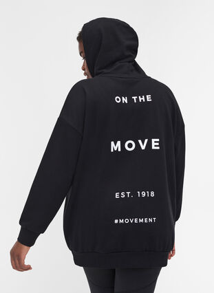 Sweatshirt mit Kapuze und Aufdruck, Black Move, Model image number 1