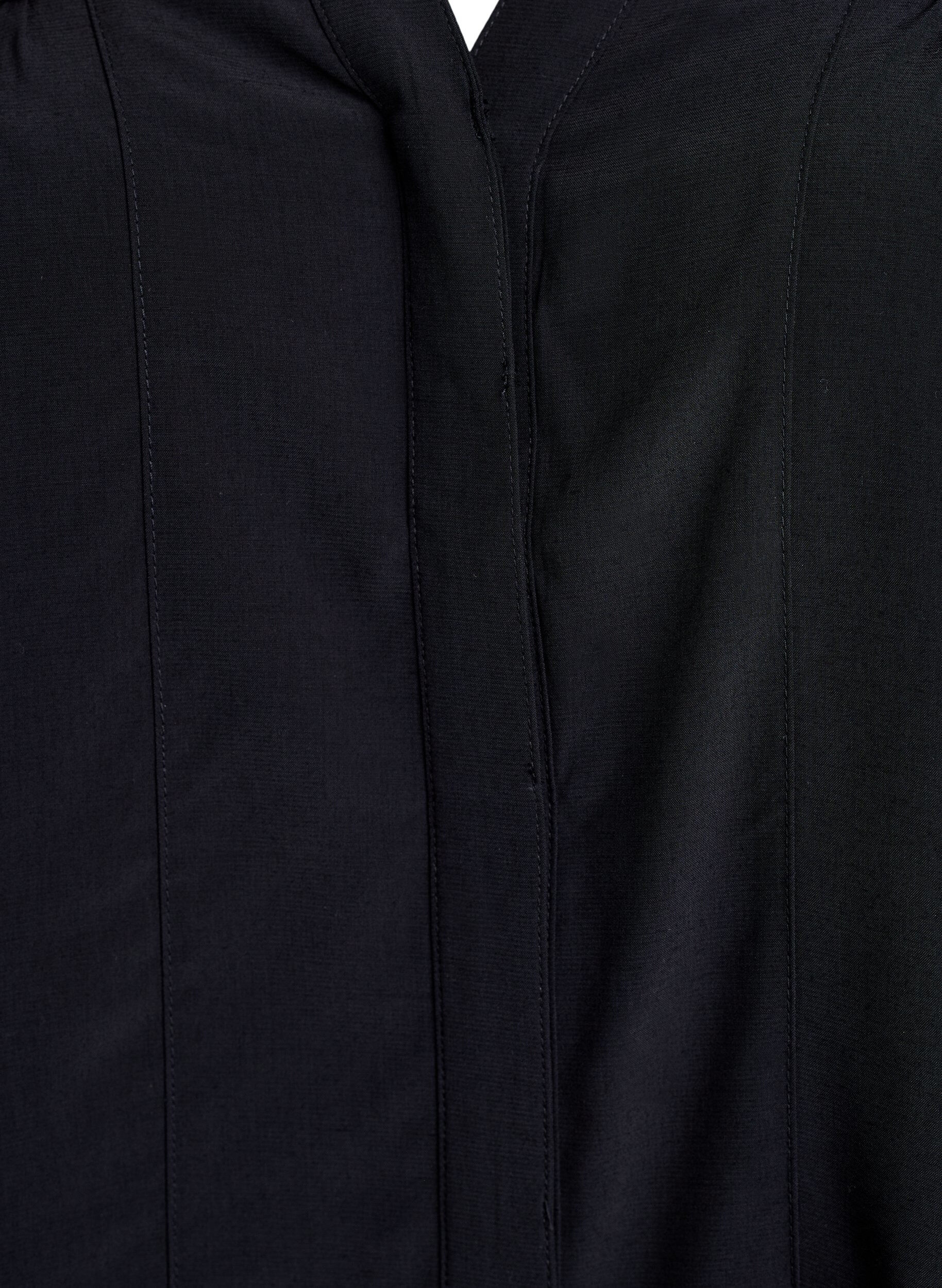 ZizziBluse mit R&uuml;schenkragen und Raffung, Schwarz, Packshot image number 2